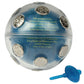 Blue transparent electric shock power ball with warning text and blue pull switch