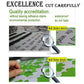 Wall sticker quality and care detail panel with magnifier and waterproof protection notes
