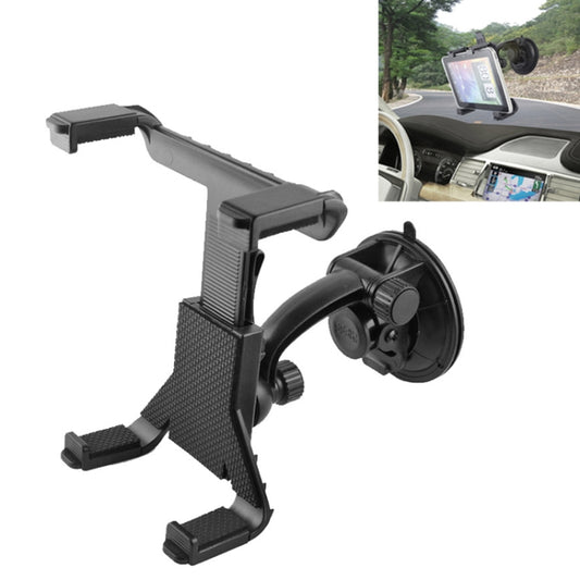 Black car tablet mount holder stand with adjustable cradle and suction base