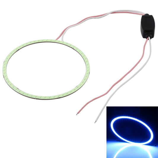 90mm COB LED angel eye ring light with green glow, wiring and inline connector