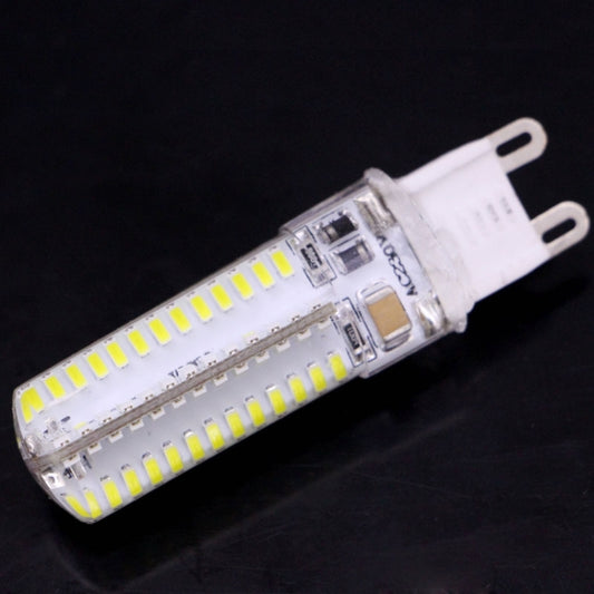 G9 LED bulb with 104 SMD 3014 LEDs, dual-pin base, side view.