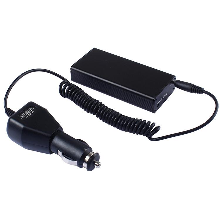Mini signal jammer power cable and car plug adapter with coiled cord and connectors.