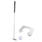 Indoor golf putter set with white U-shaped head, long shaft, and white golf ball