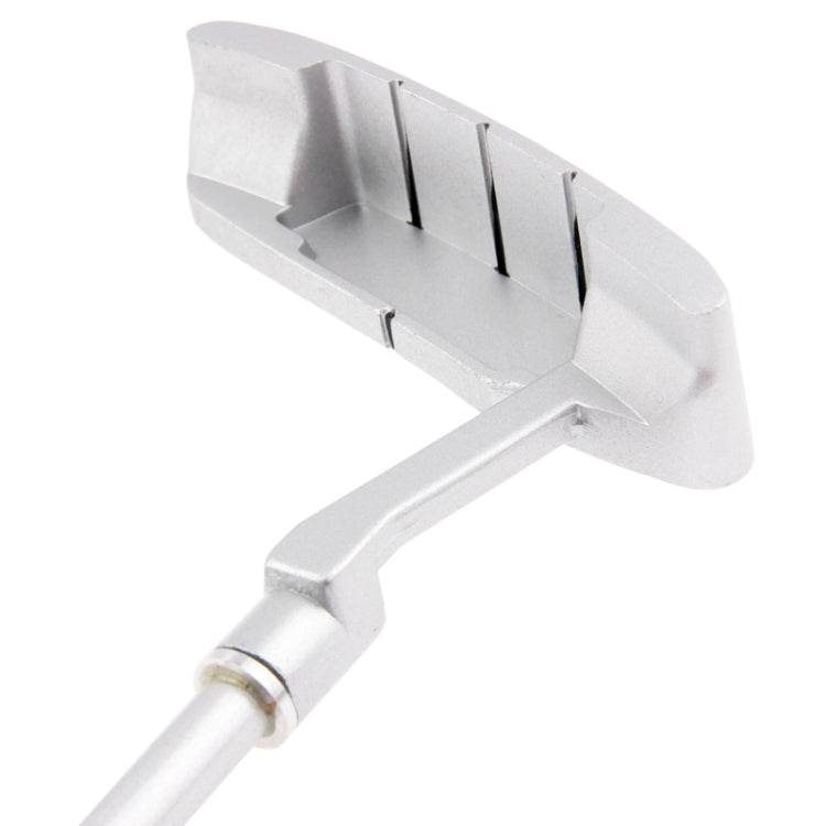 White putter head with face slots on a silver shaft