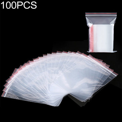 Clear self-adhesive plastic seal bag, 12x18cm, stack of small pouches
