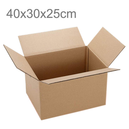 Kraft paper shipping box with open flaps, 40x30x25 cm