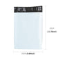 White mailing bag with black top strip, size 25 x 35 cm