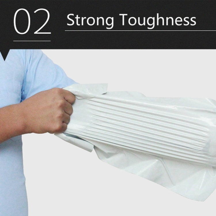 White padded mailer stretched by hand, showing ribbed air-cushion texture