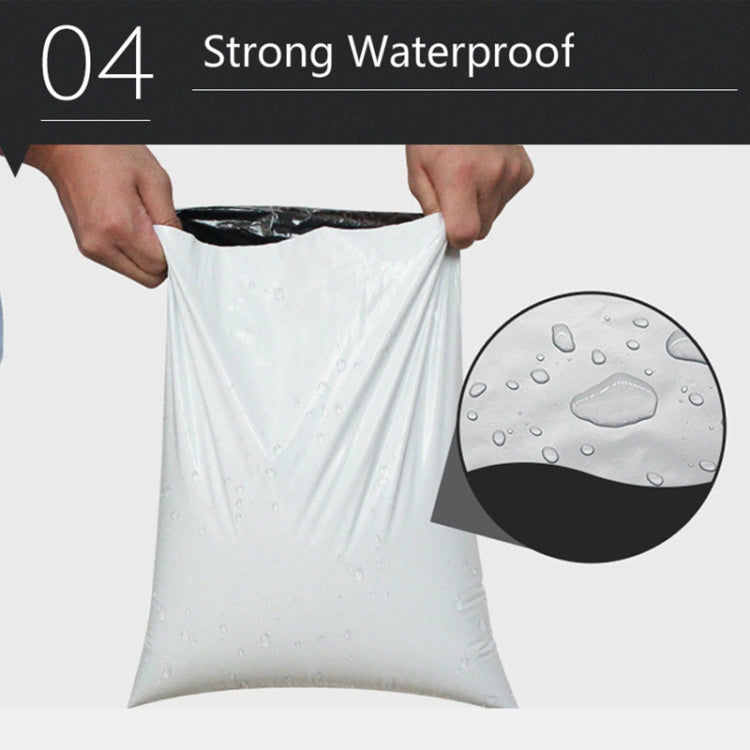 White waterproof padded shipping bag with water droplets on the surface