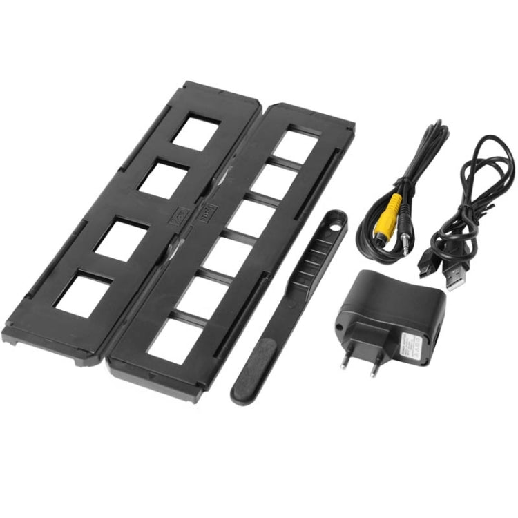 Film scanner accessories: negative holders, stylus tool, and power/cable set