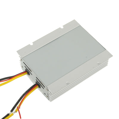 Aluminum DC power buck step-down transformer with gray top cover and side connectors