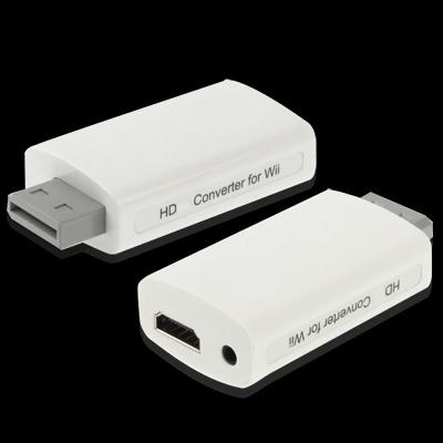 Compact white HDMI converter adapter with HDMI port and Wii connector