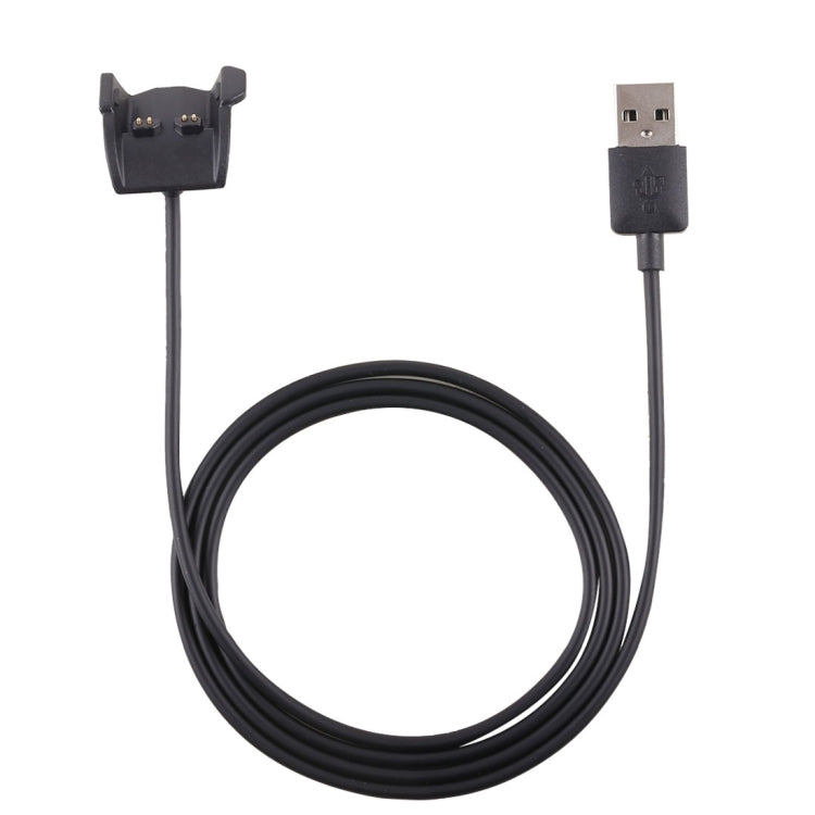 Black charging cable with USB-A plug and cradle connector