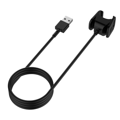 Black smart watch charger cable with USB plug and magnetic charging dock