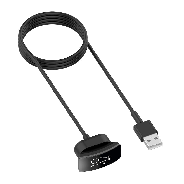 Magnetic charging cable with braided black cord and magnetic charging puck