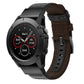 Canvas and leather watch band with brown woven strap and black buckle, watch face shown
