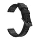 Smartwatch wrist strap in black canvas with adjustable buckle and vented inner band