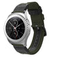 Smartwatch wrist strap with army green woven canvas band and black buckle keeper
