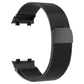 Black milanese stainless steel watch strap with clasp and square smartwatch