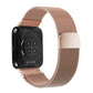 Rose gold milanese stainless steel smartwatch strap with square watch face