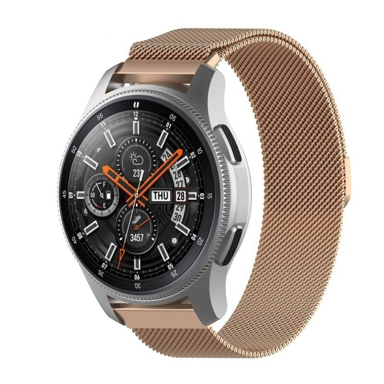Milanese stainless steel watch band, bronze/gold mesh strap with metal clasp