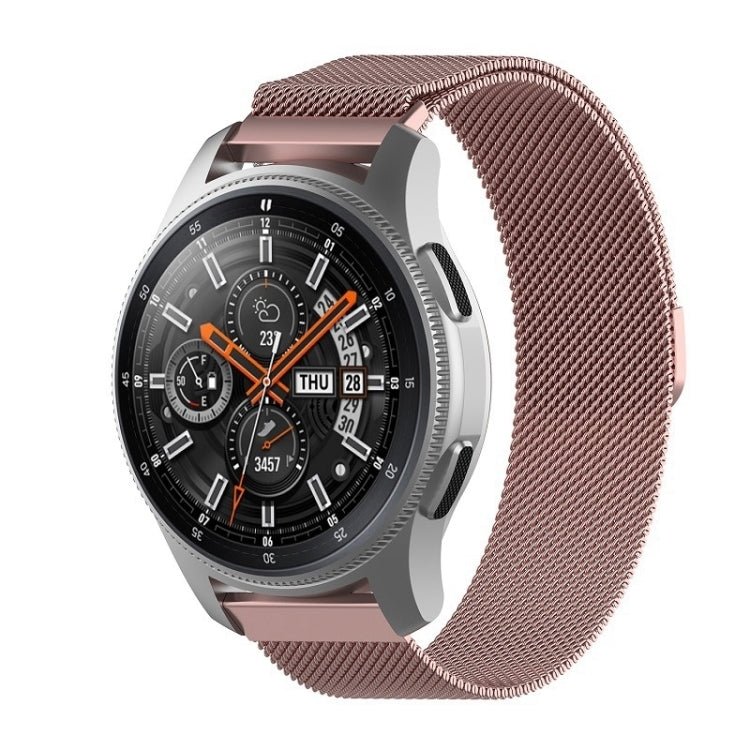 Milanese stainless steel watch band, rose-gold mesh strap with metal clasp