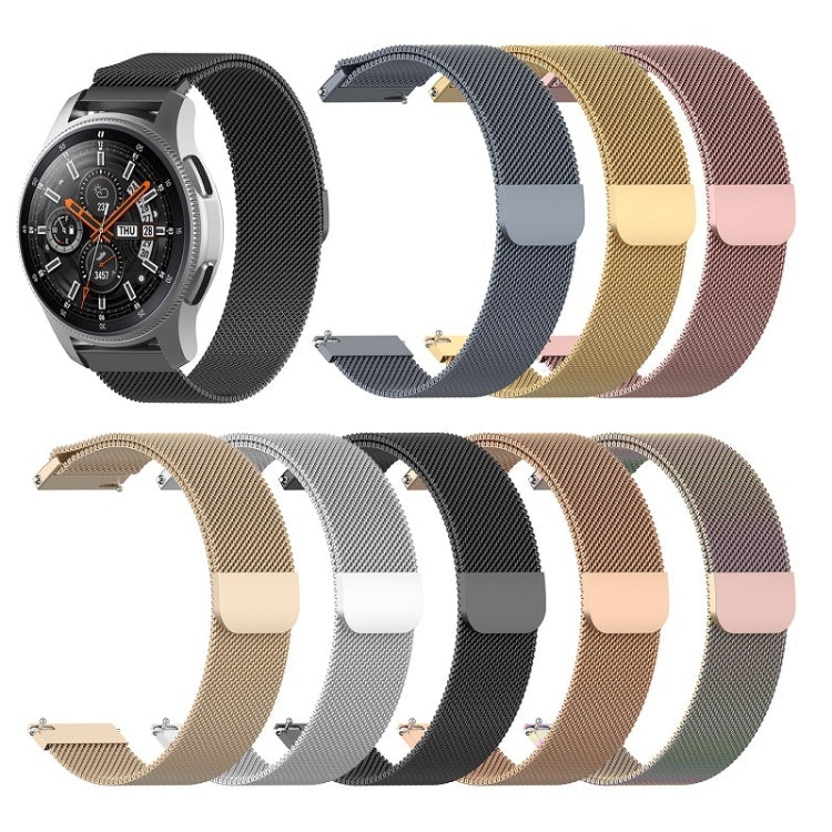 Milanese mesh watch band set in multiple colors with matching metal clasp ends