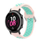 22mm silicone watch strap, perforated band, pink and light teal, metal buckle