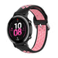 Silicone watch strap with buckle, black and pink perforated inner band