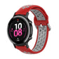 Silicone watch strap with buckle, red exterior and gray perforated inner band
