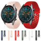 Assorted breathable porous watch straps with inner buckles in multiple colors.