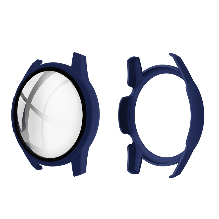 Huawei Watch GT2 46mm protective screen case shell with clear tempered glass film, navy blue