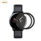 Screen protector film set with soft PC edge on black smartwatch face
