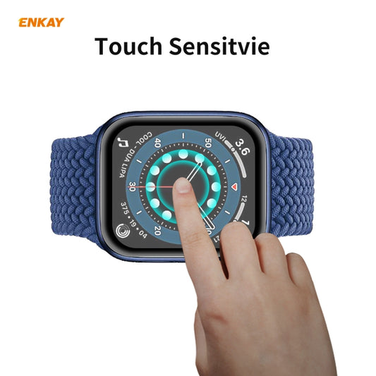 ENKAY touchscreen screen protector on Apple Watch with finger tap