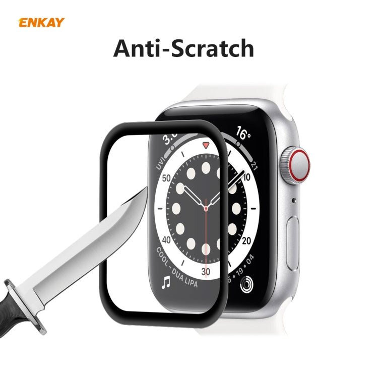 Apple Watch 44mm anti-scratch screen protector film with black protective frame