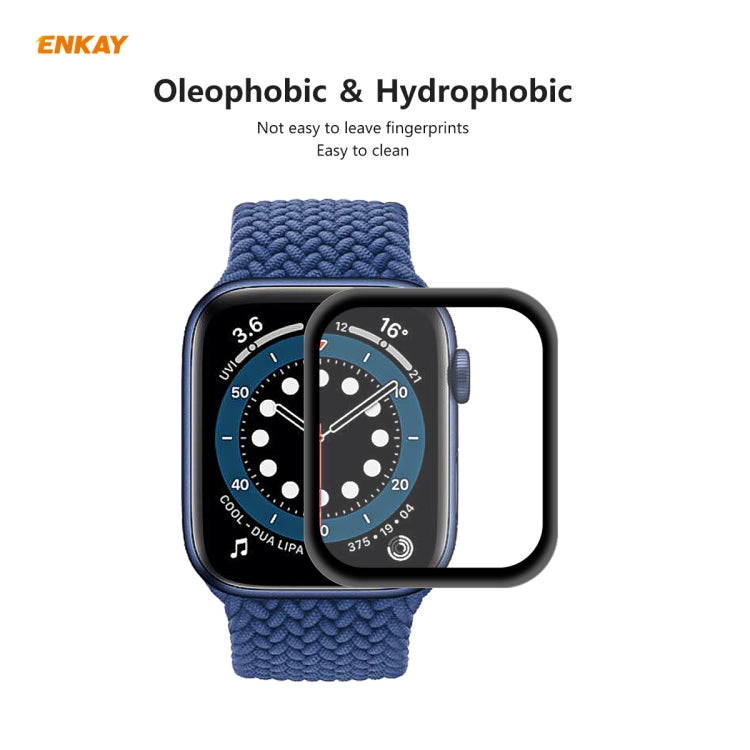 ENKAY curved PET screen protector film for 40mm Apple Watch, black frame on watch face