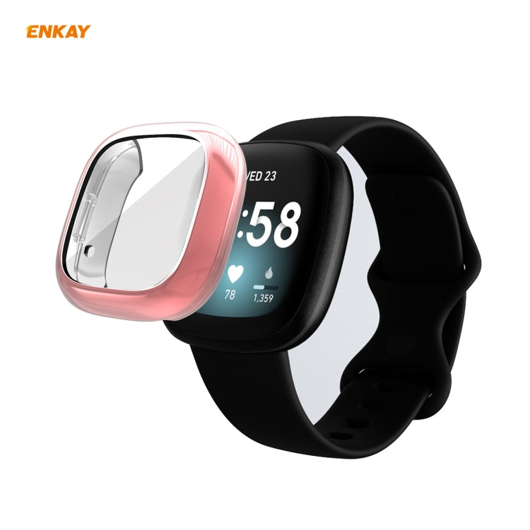 For Fitbit Versa 3 / Fitbit Sense ENKAY Hat-Prince ENK-AC8208 Full Coverage Electroplate TPU Soft Case