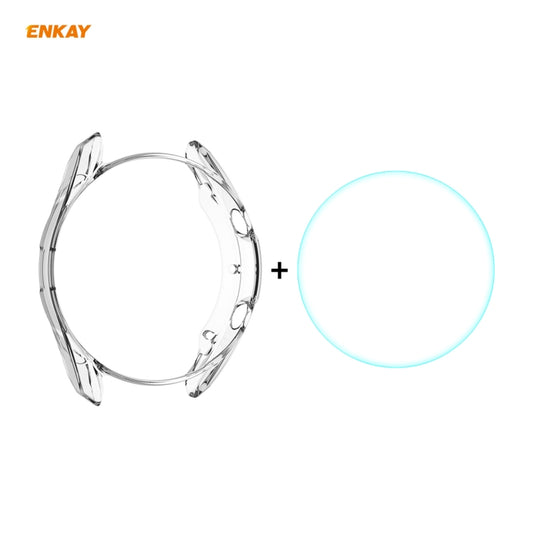 Transparent TPU smartwatch case with tempered glass film, clear protective cover set