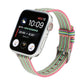 Woven canvas nylon watch band, multicolor stripes with metal buckle for Apple Watch
