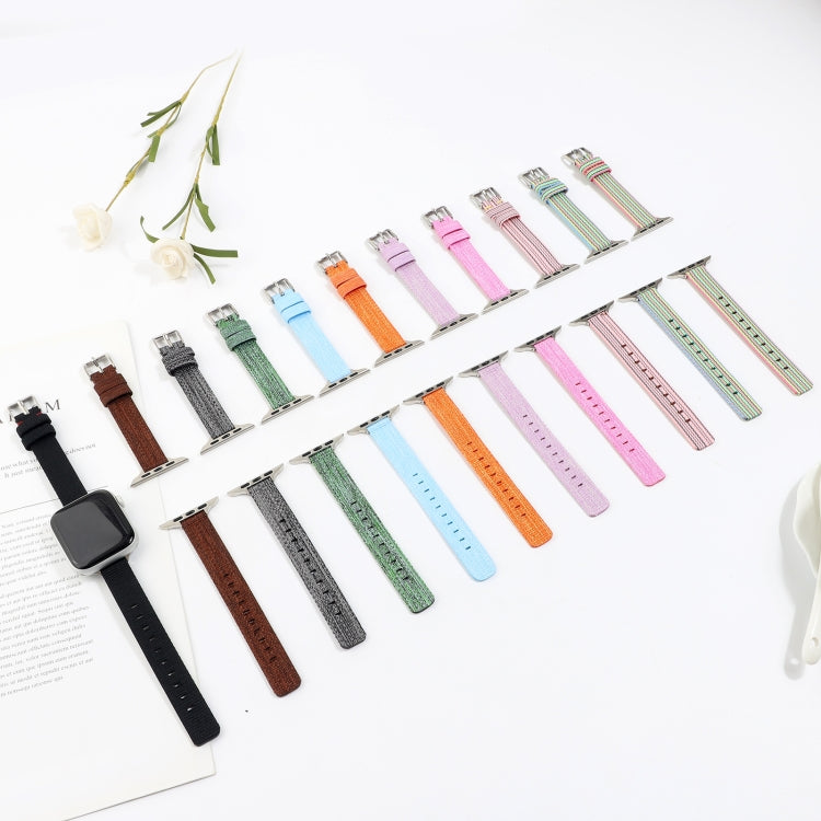 Woven canvas nylon watch band set, assorted colors with metal clasp tabs
