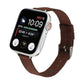 Brown woven nylon watch strap with metal buckle and adjustable holes.