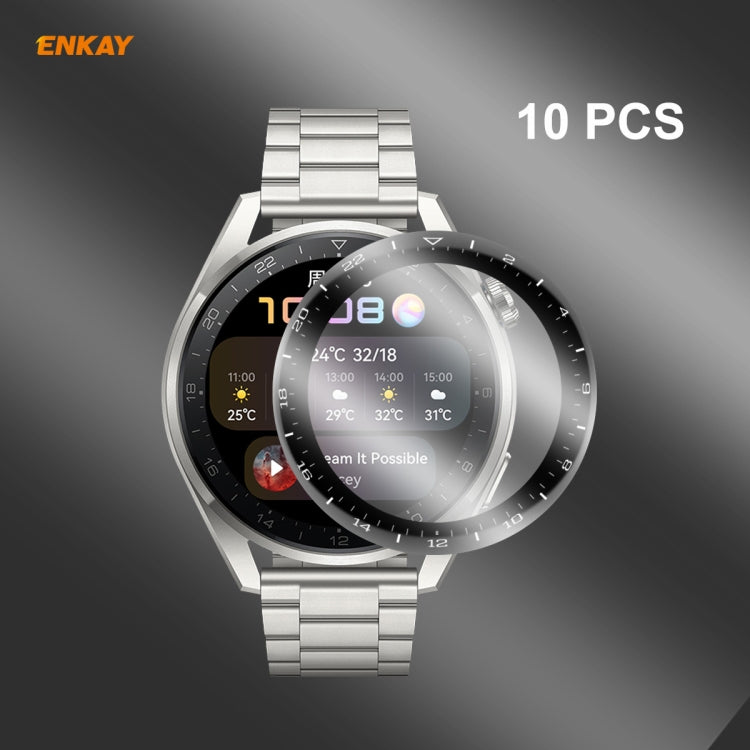 3D full-coverage screen protector film, 10 pcs, on round smart watch display
