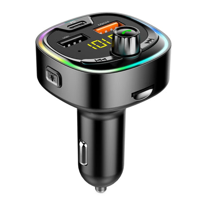 BT08D FM Transmitter Hands-free Car Kit MP3 Audio Player with QC3.0 + PD18W 5A Auto Fast Charger FM Modulator, BT08D