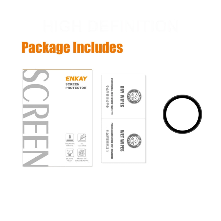 ENKAY smartwatch screen protector film package with 2 round guide rings