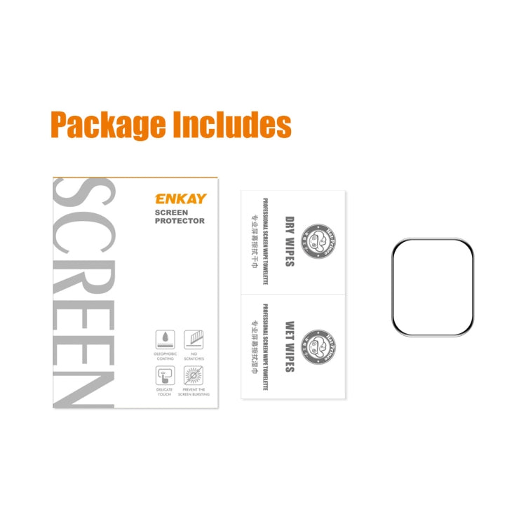 Package includes screen protector film and cleaning accessories for Apple Watch 45mm
