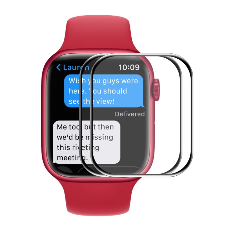 Curved Apple Watch 45mm screen protector film with clear edge overlay