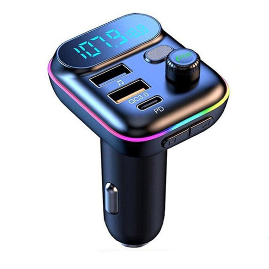 T70 Car MP3 Player FM Transmitter with Bluetooth USB Car Mobile Charger QC3.0 Quick Charge U Disk Music Player FM Modulator, T70