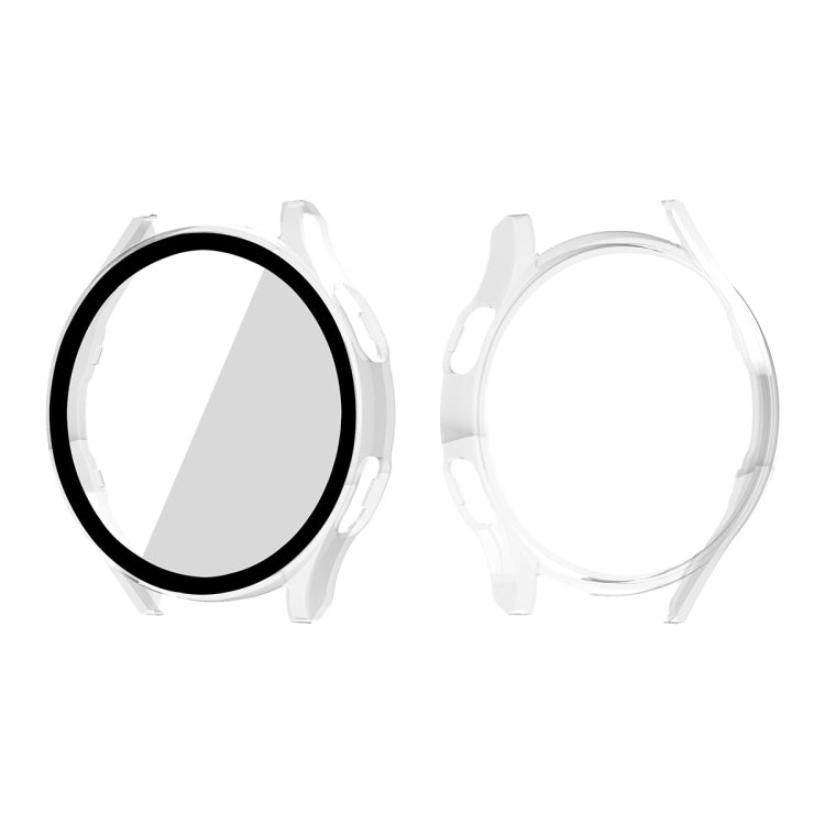 Clear PC frame with tempered glass screen protector for a round smartwatch face