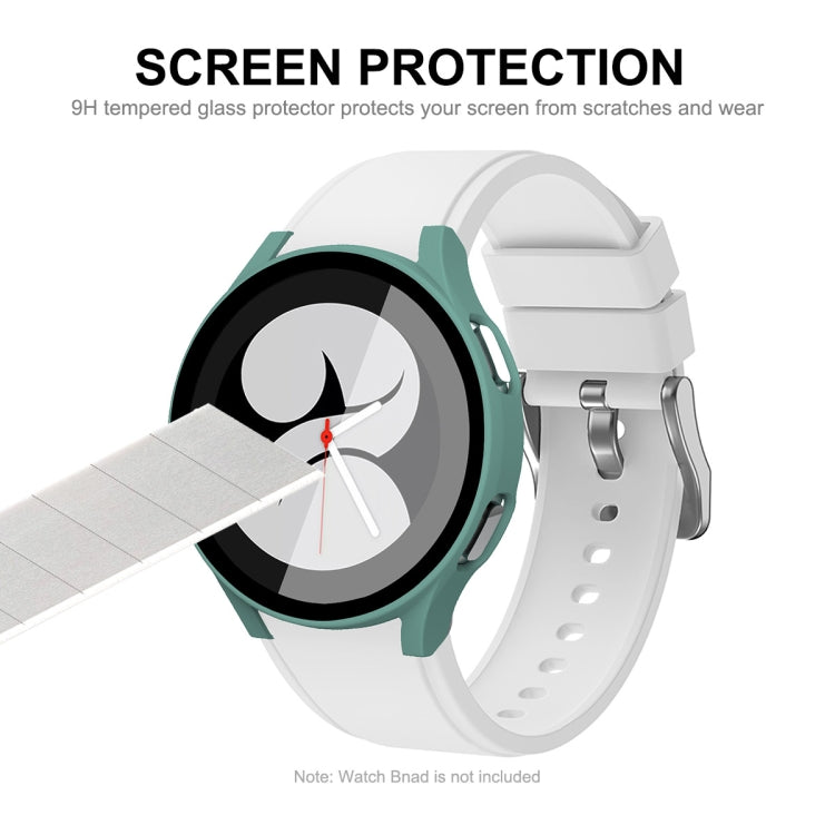 Green PC frame and tempered glass screen protector for smartwatch screen protection