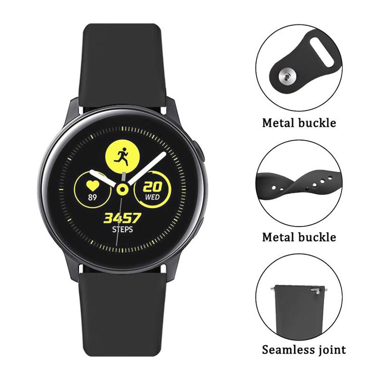 Monochrome Silicone Strap for Apply Samsung Galaxy Watch Active 20mm